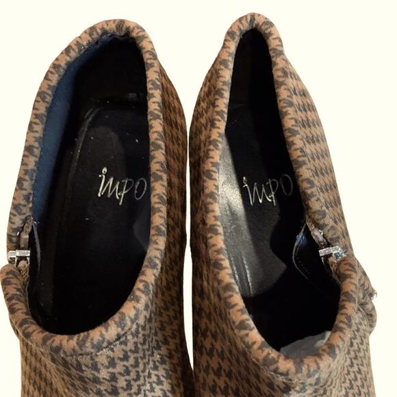 IMPO plaid brown and black booties zip zip. 3.5” heels size  10 - Picture 8 of 13
